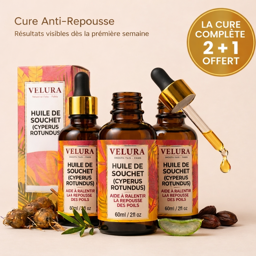 huile souchet ralentir repousse poils VELURA