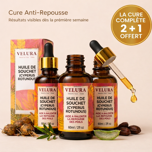 huile souchet ralentir repousse poils VELURA
